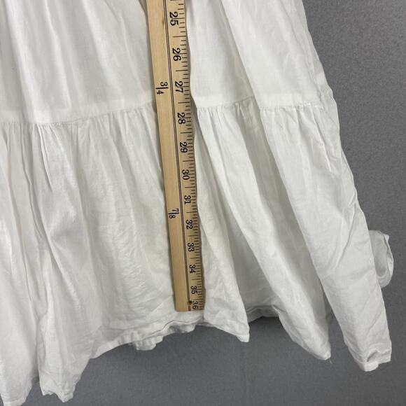 Lauren Ralph Lauren Embroidered Tiered Dress Womens 8 Voile Tassel Boho Peasant - Picture 14 of 16